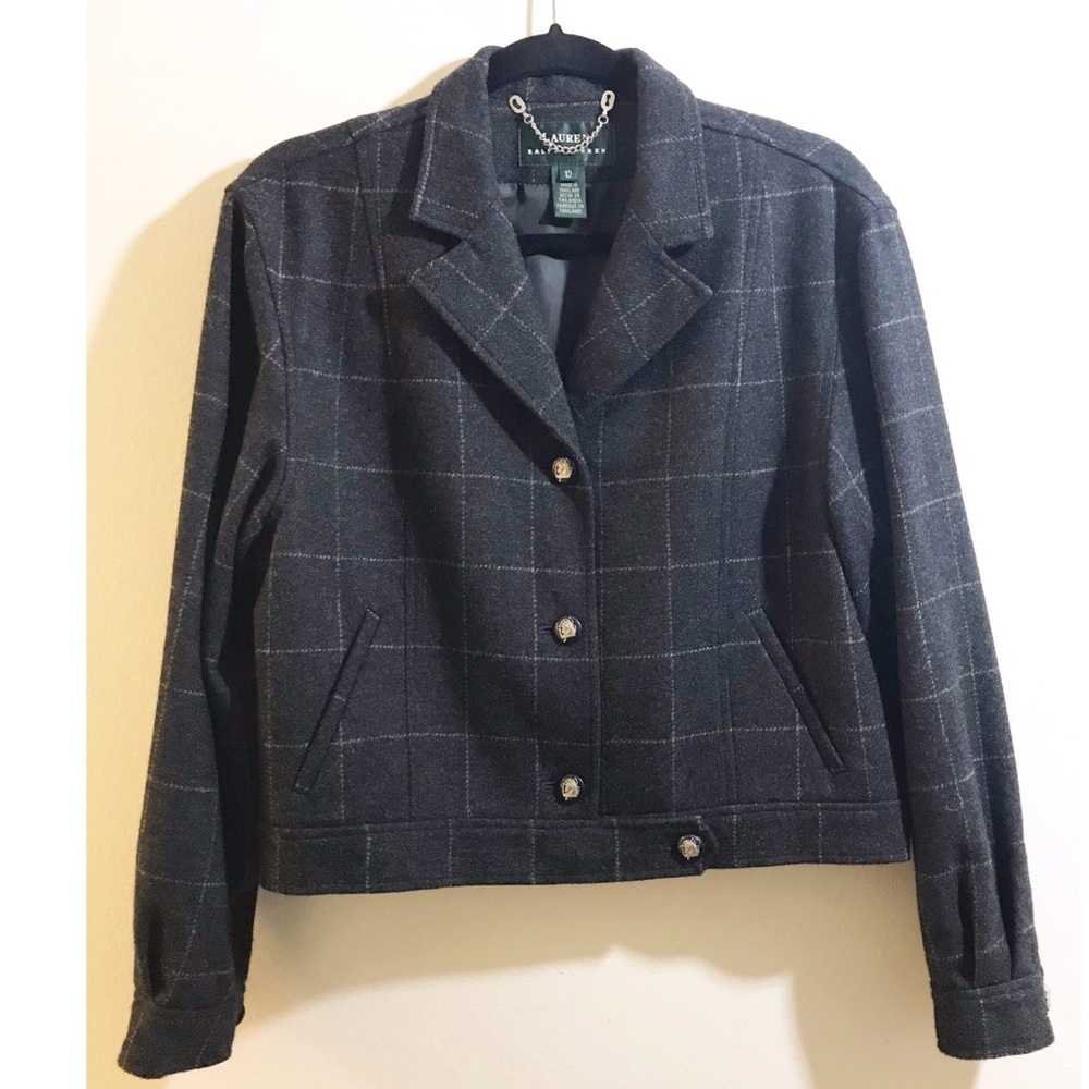 Ralph Lauren 100% Lambswool Short Blazer 12